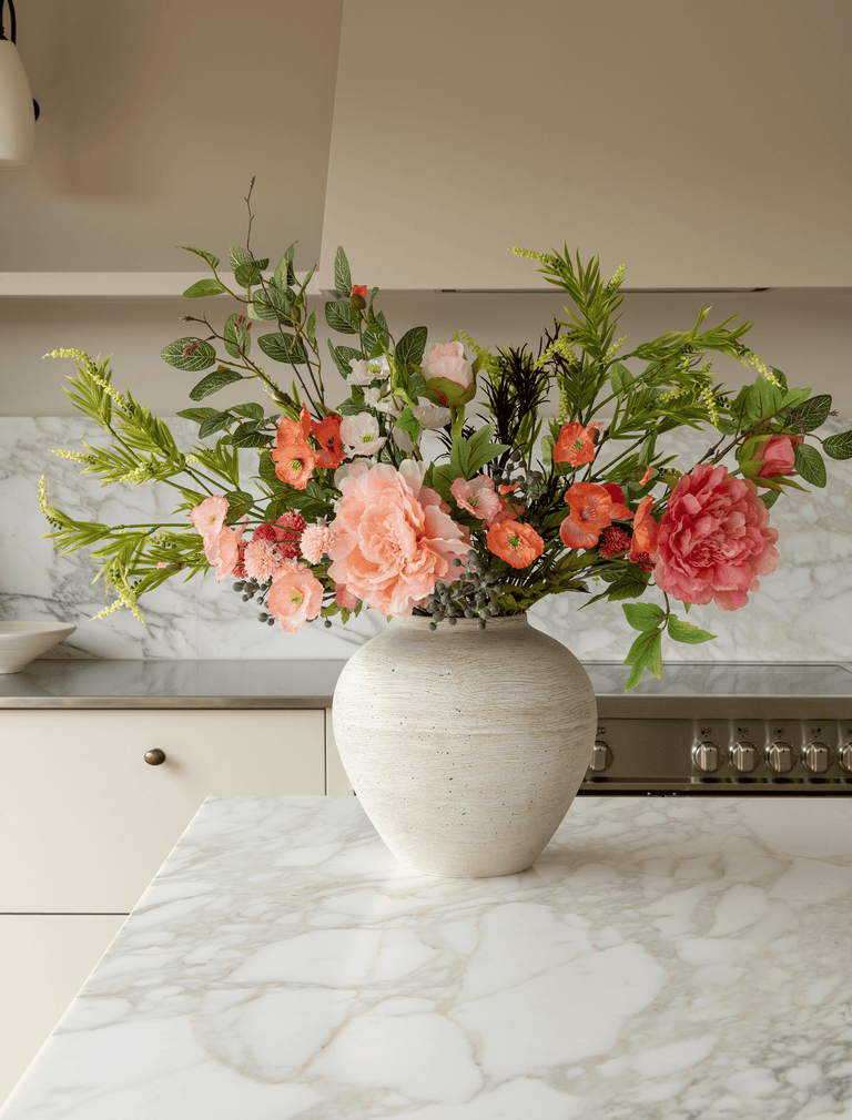 Faux Arrangement - Peach Poppy & Peony