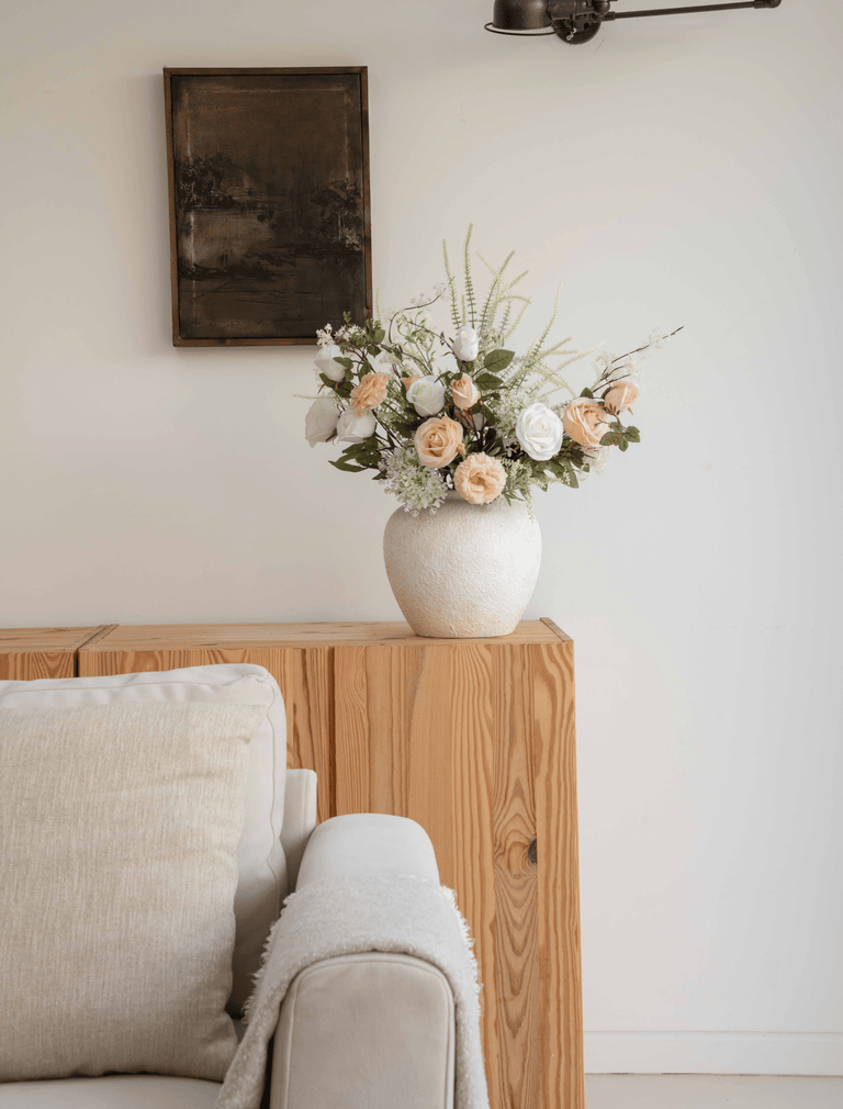 Faux Arrangement - Peach Rose