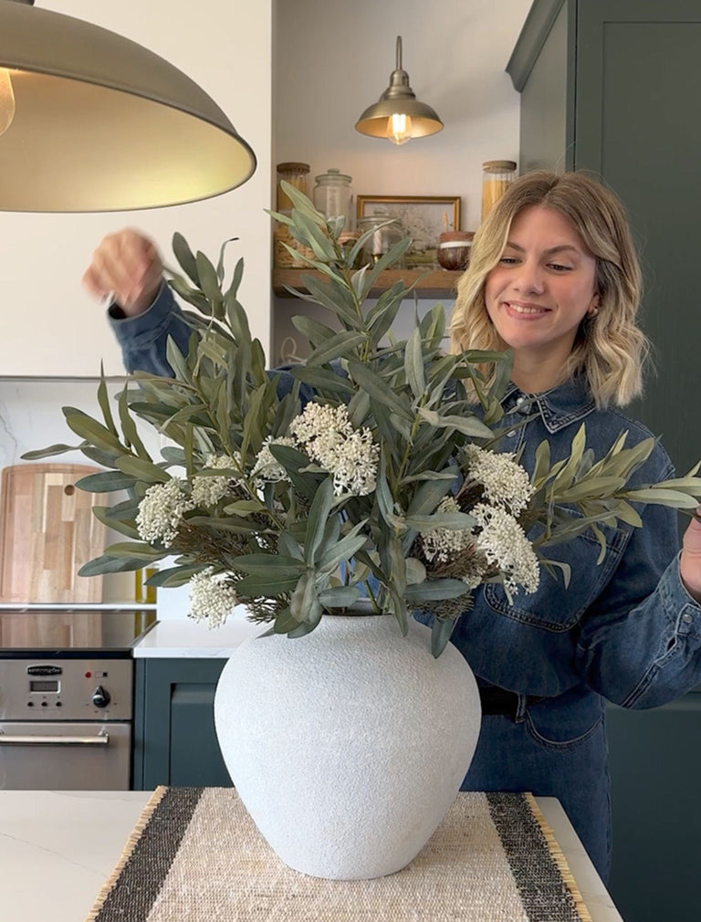 Faux Arrangement - Olive & White Berry
