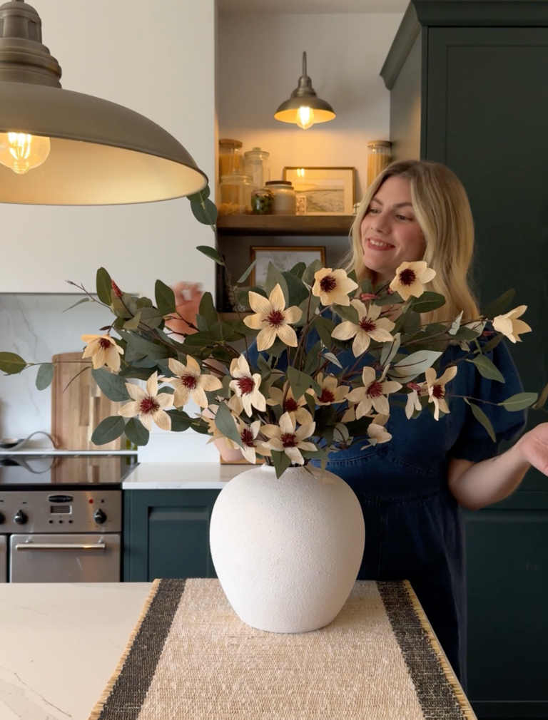 Faux Arrangement - Eucalyptus and Cream Magnolia