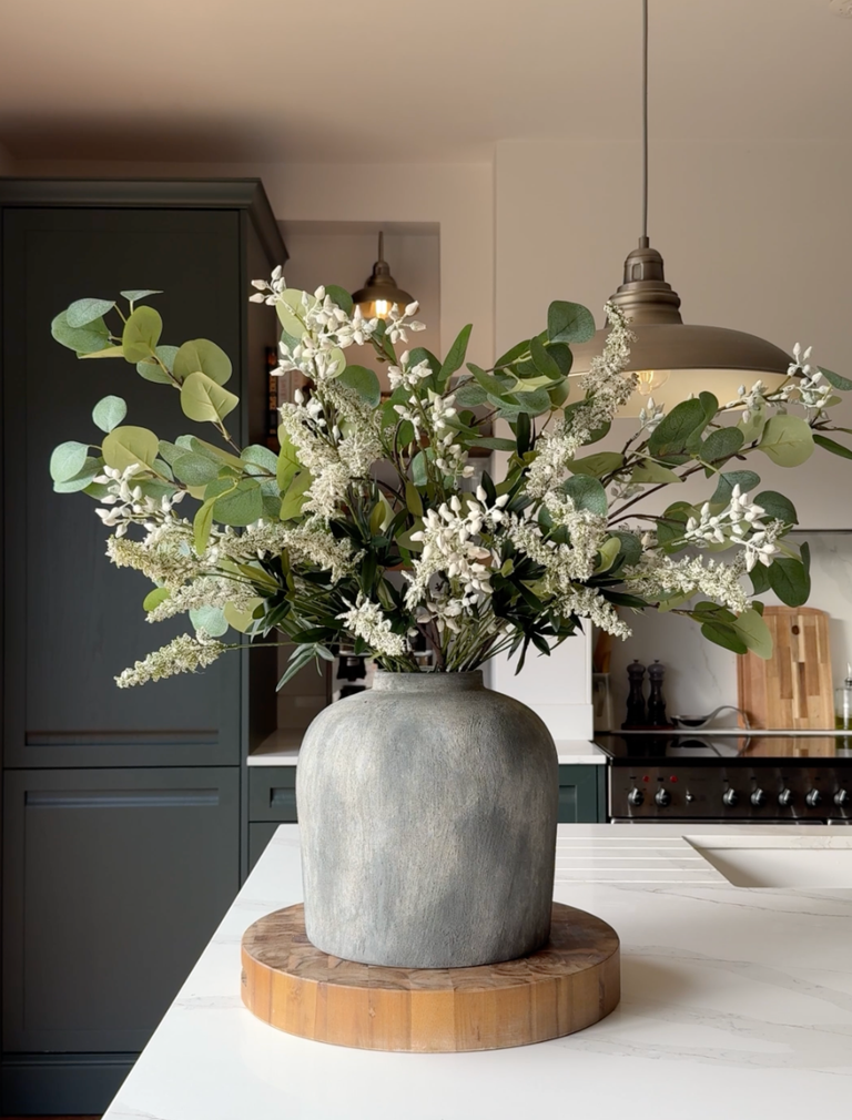 Faux Arrangement - Eucalyptus and White Stem