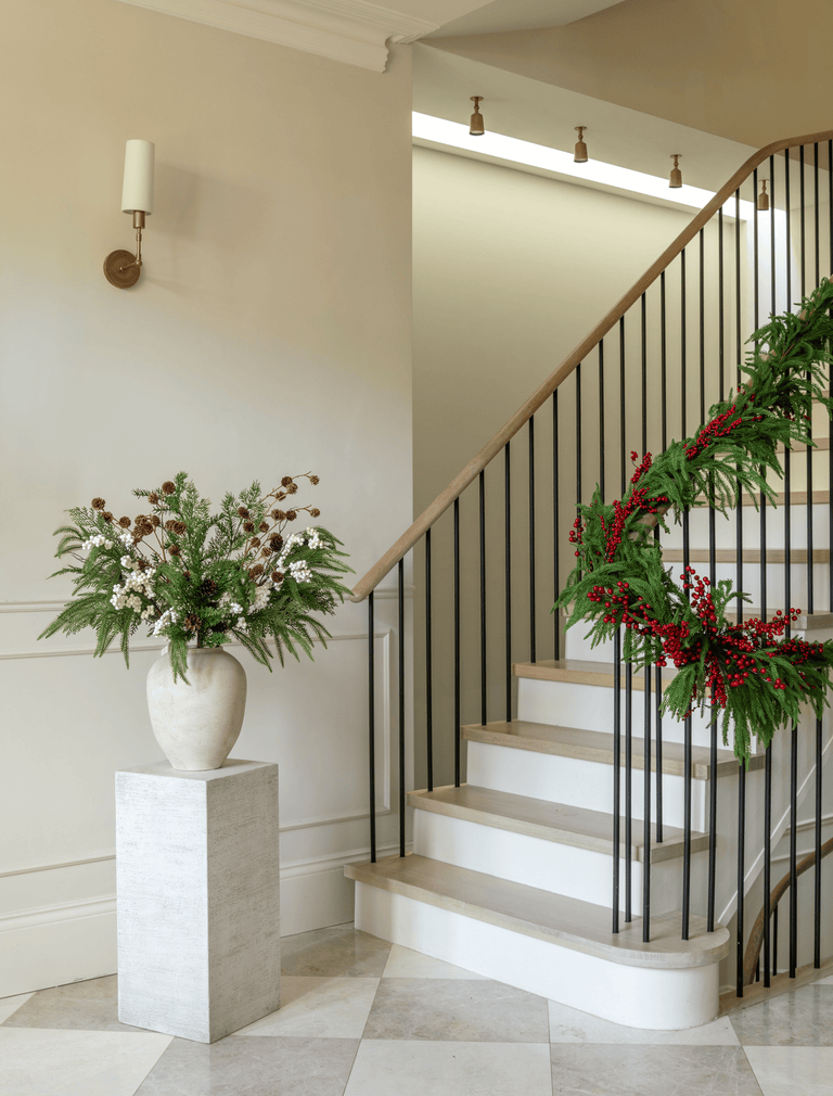 Faux Arrangement - White Berry & Pine Cone