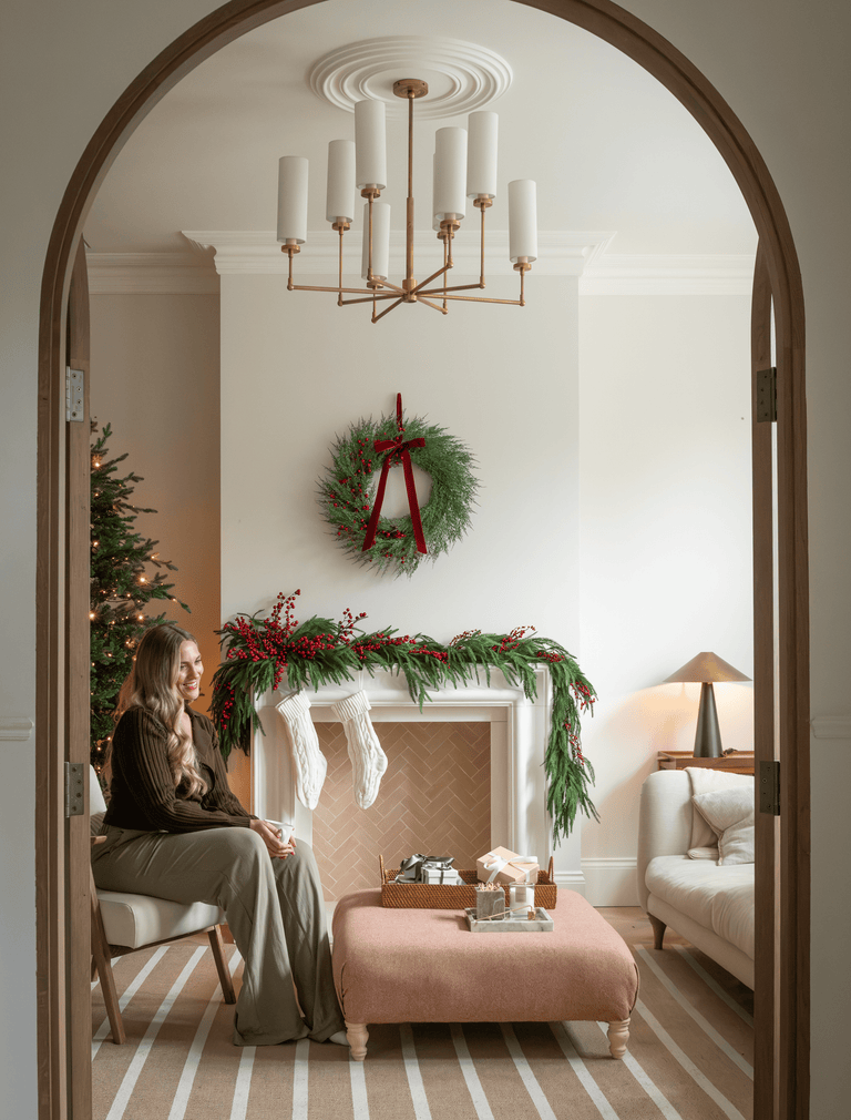 Faux Red Berry & Norfolk Garland 180cm / 70 inches