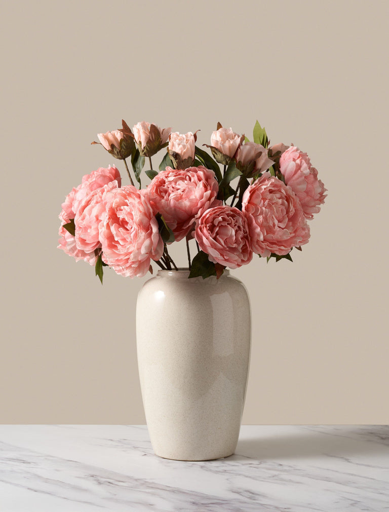 Faux Peony Arrangement - Pink (6 Stems)