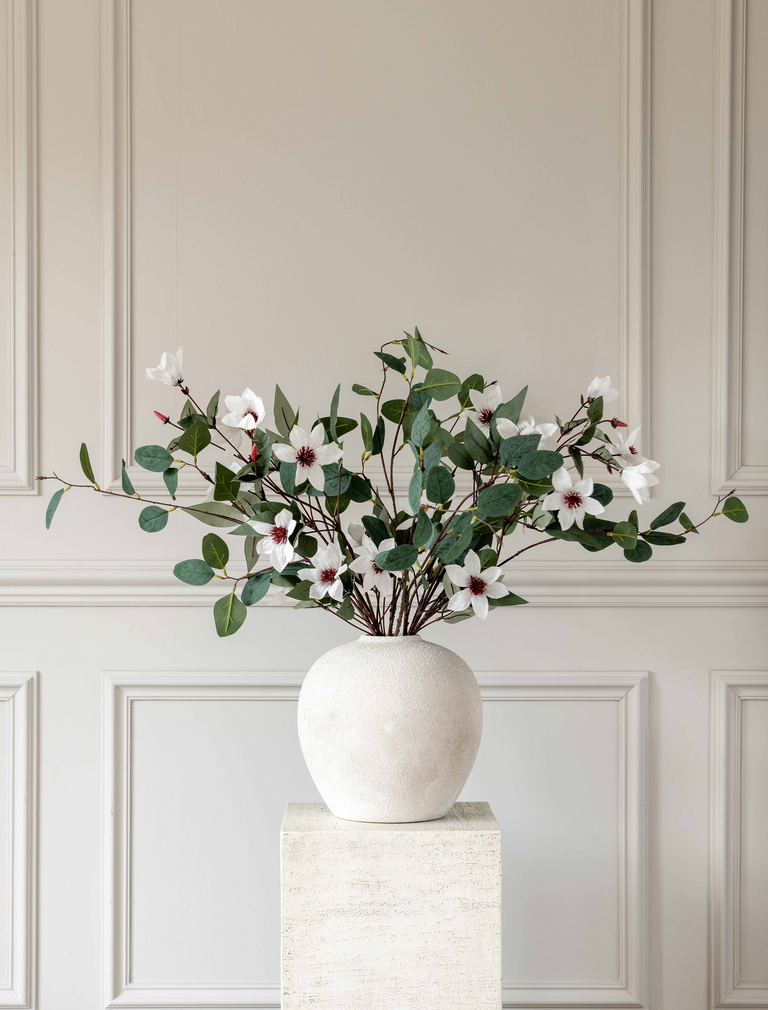 Faux Arrangement - Eucalyptus and White Magnolia