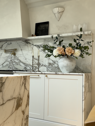 Faux Arrangement - Cream Peony & Eucalyptus