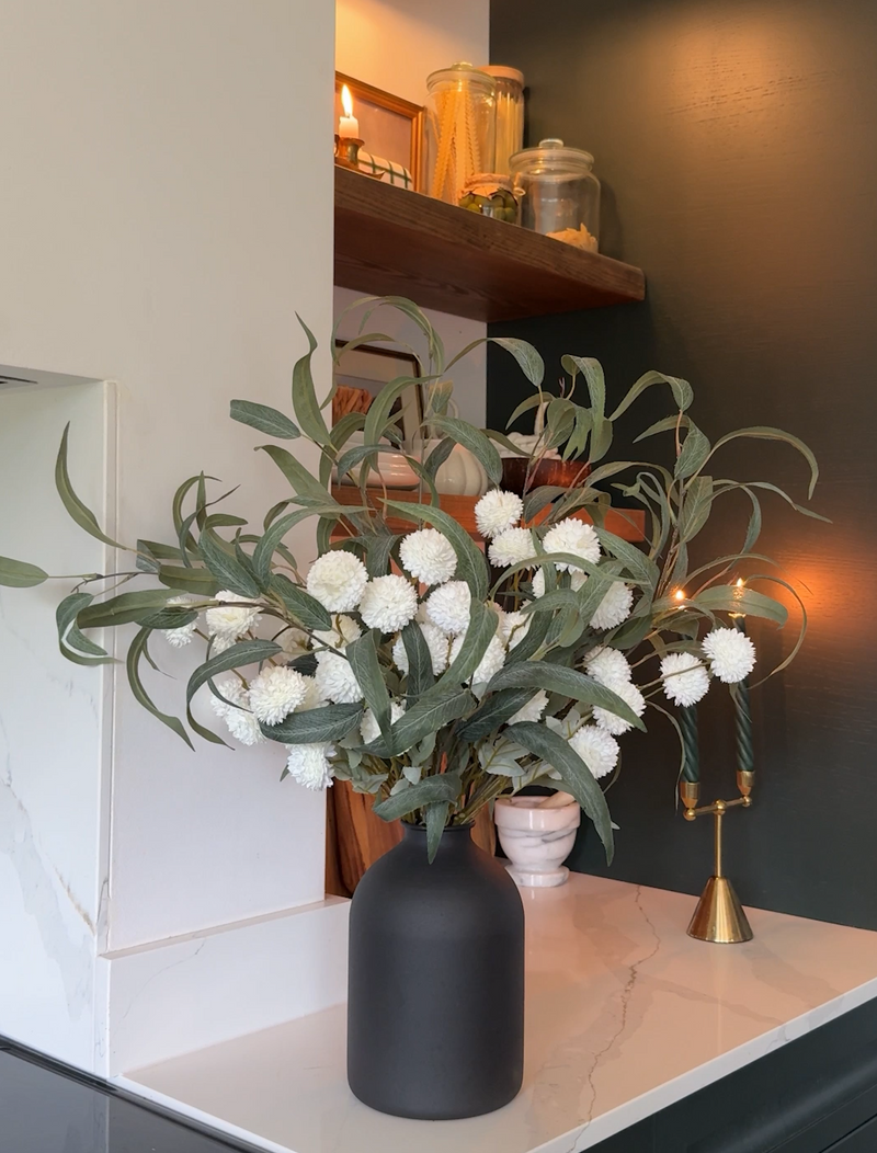 Faux Arrangement - Willow Eucalyptus & White Kiku