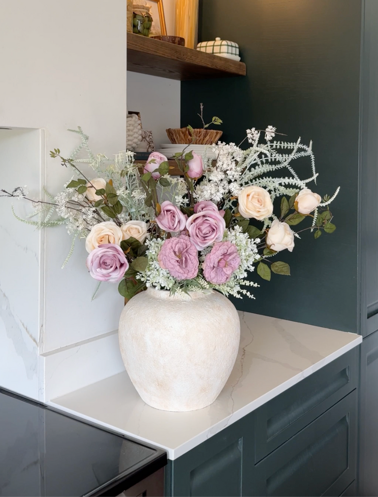 Faux Spring Arrangement - Blush Rose