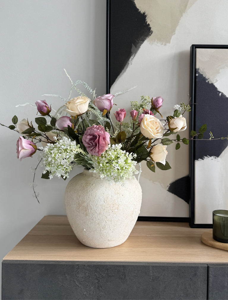 Faux Spring Arrangement - Blush Rose