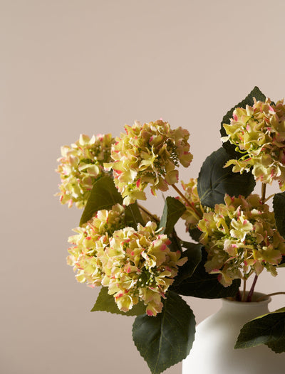 Faux Mini Hydrangea Bouquet - Citrus Rose (3 Stems)