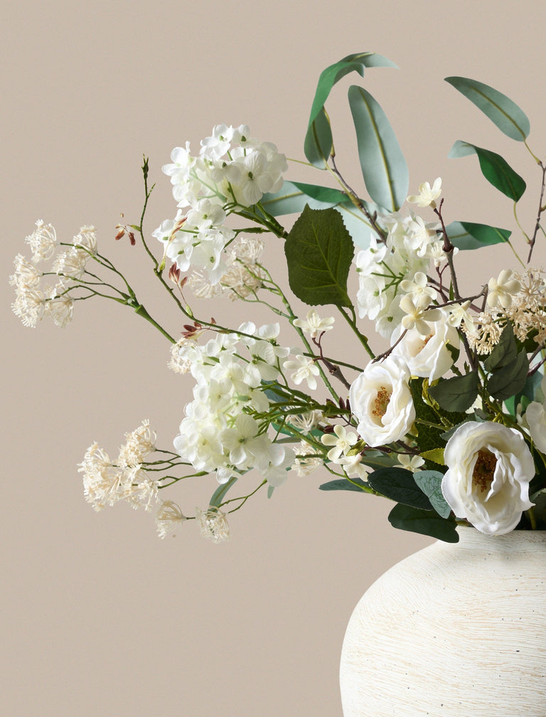 Faux Arrangement - Rose & Delphinium White