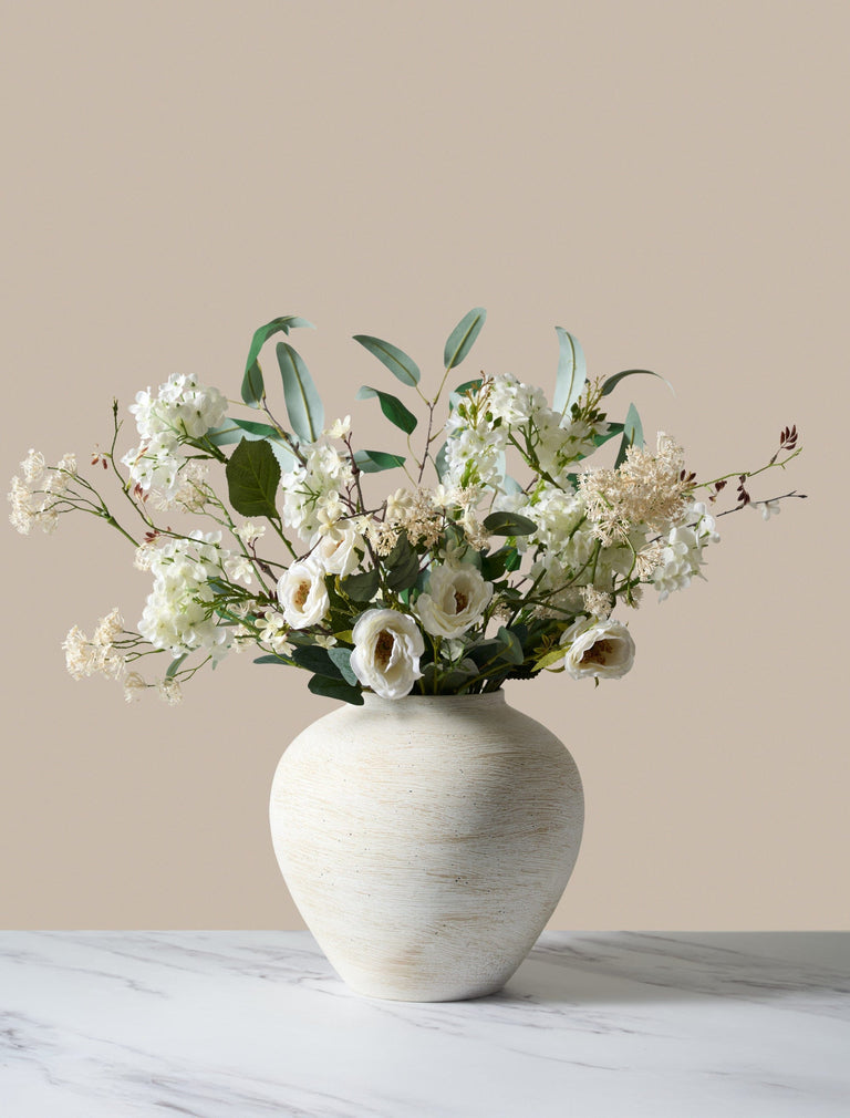 Faux Arrangement - Rose & Delphinium White