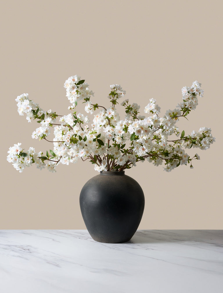 Faux Japanese Cherry Blossom - White (6 Stems)