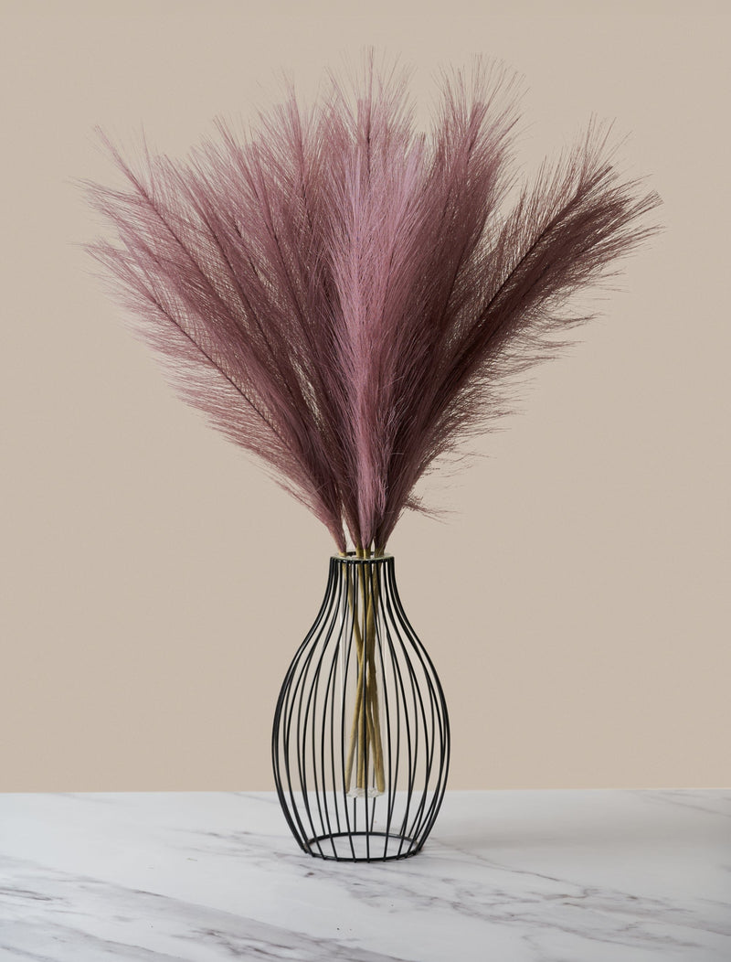 Faux Pampas Grass - Magenta (5 Stems)