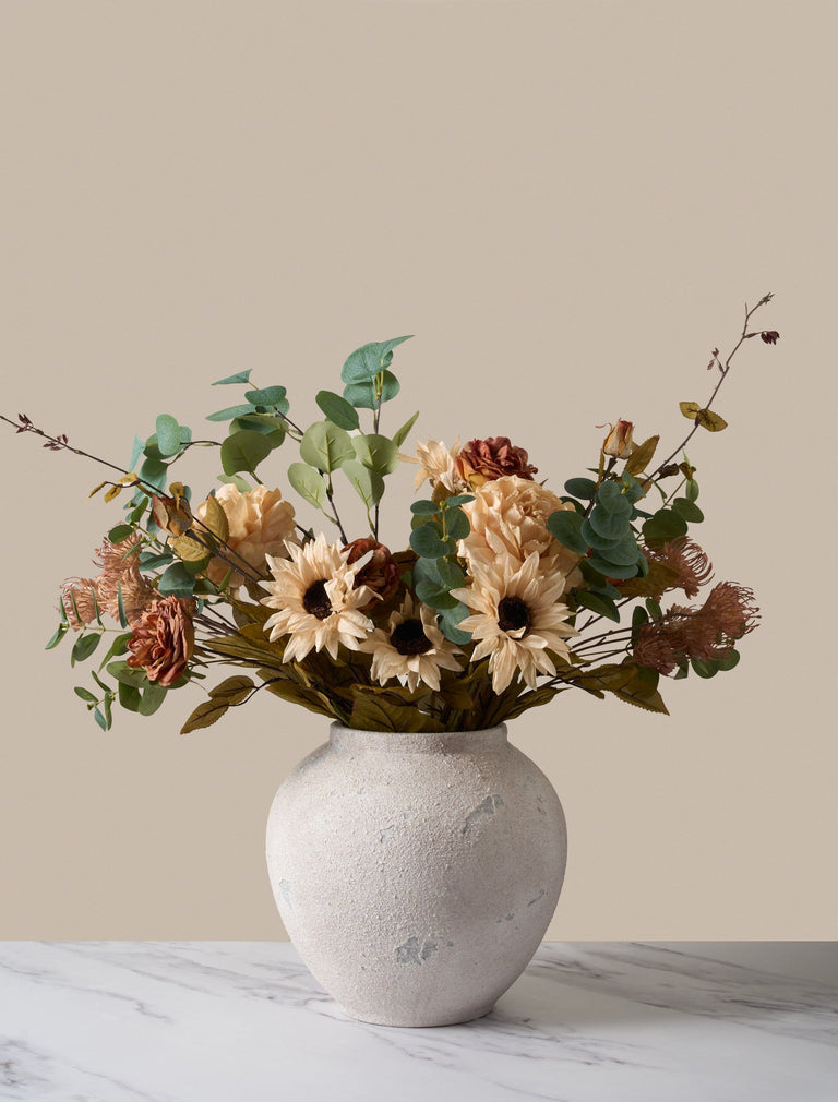 Faux Autumn Arrangement - Green & Beige