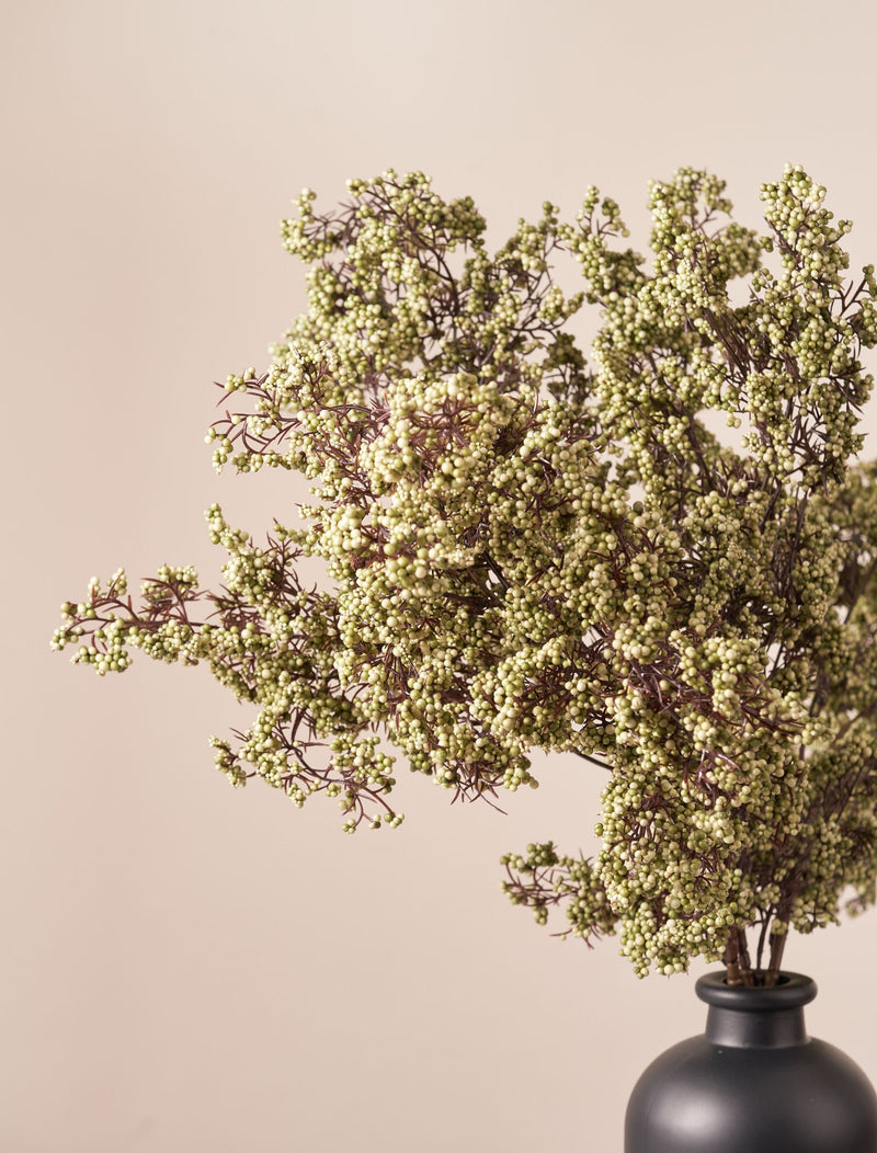 Faux Berry Spray - Olive Green (3 Stems)