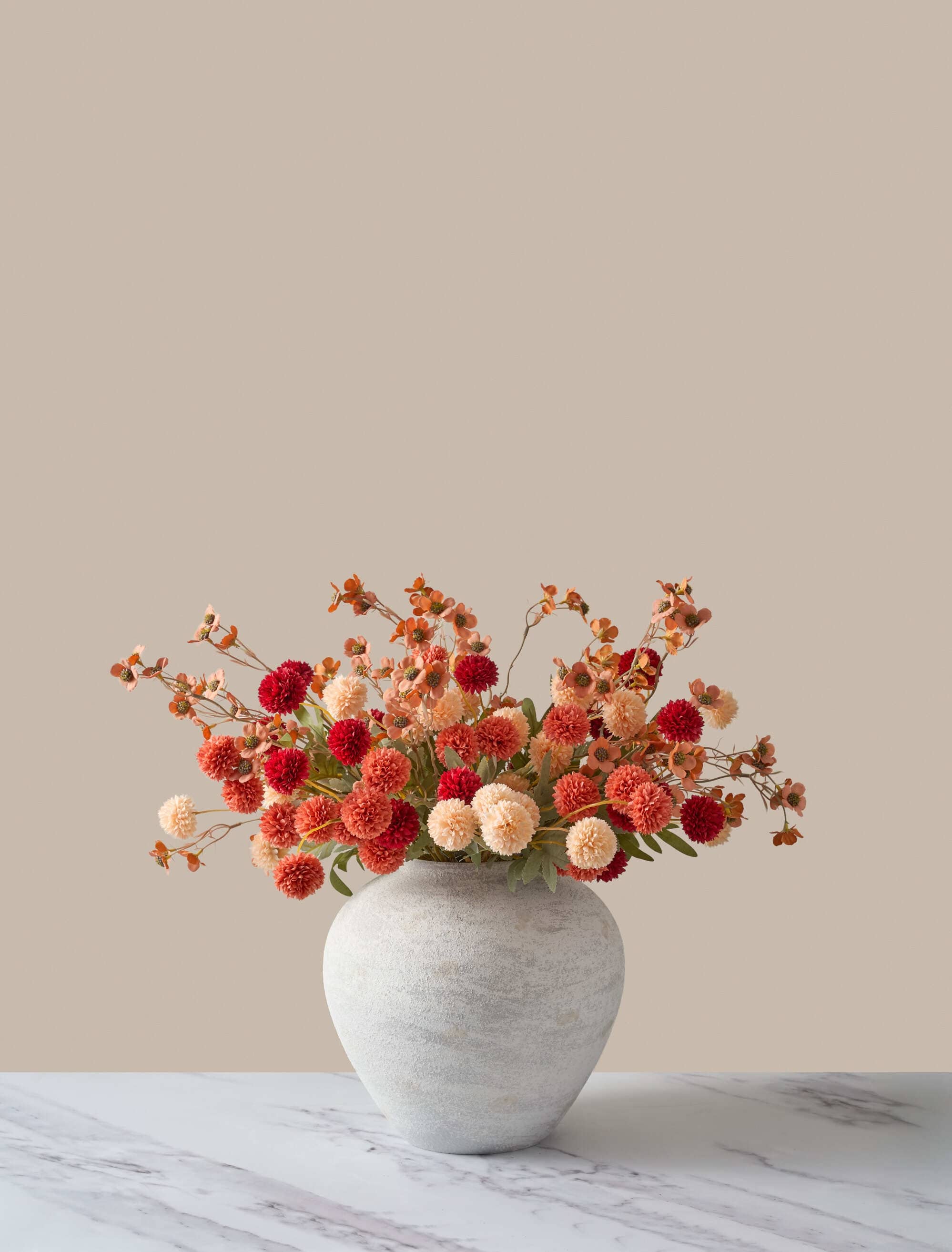 Faux Arrangement - Assorted Kiku & Wax flower – contempee