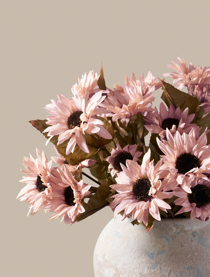 Faux Autumn Sunflower - Pink (3 Stems/21 Sunflowers)