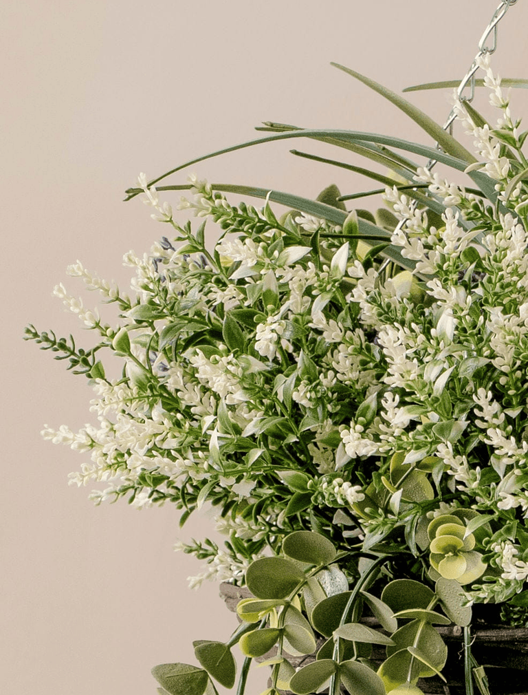 Outdoor Hanging Floral Basket - Green & Purple