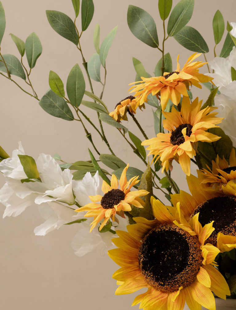 Faux Arrangement - Sunflower & White Gladiolus