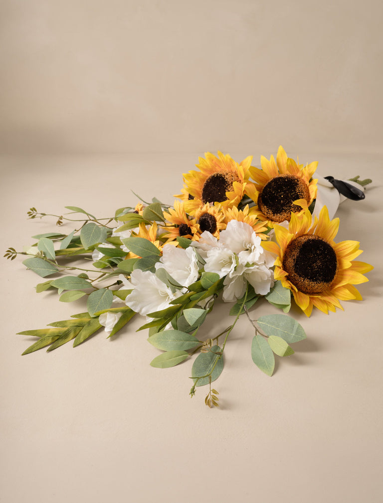Faux Arrangement - Sunflower & White Gladiolus