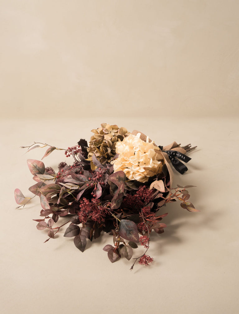 Faux Arrangement - Burgundy Berries & Hydrangea