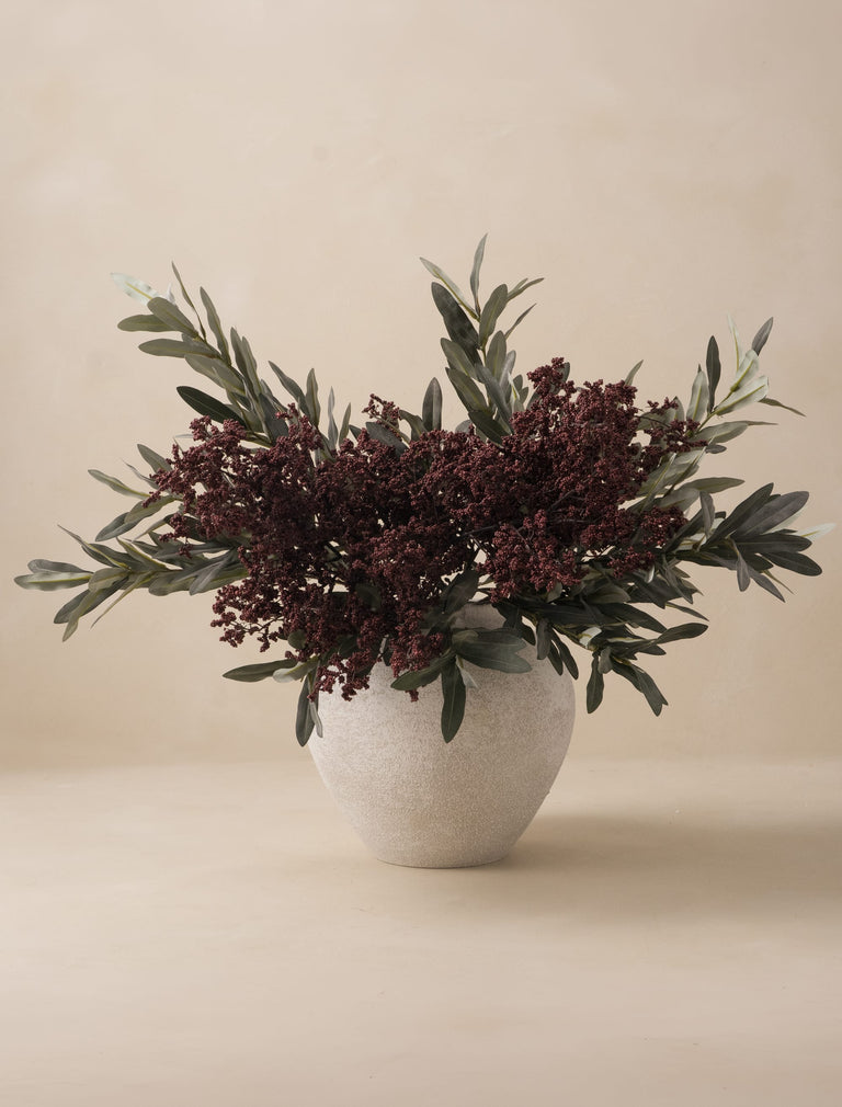 Faux Arrangement - Large Burgundy Berry & Olive Leaf