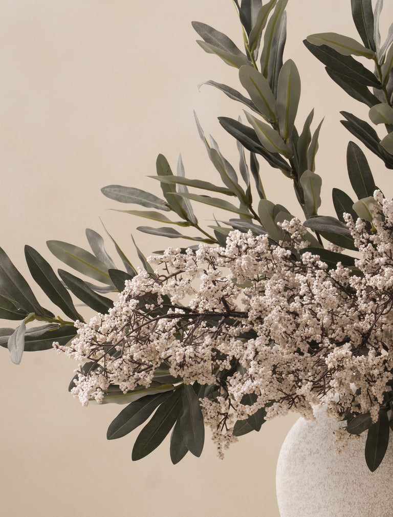 Faux Arrangement - Large White Berry & Olive Leaf