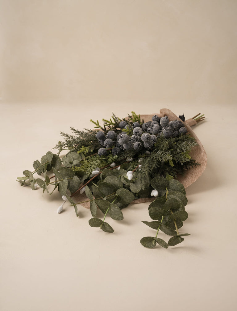 Faux Arrangement - Blue Berry & Pussy Willow