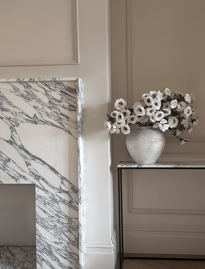 Faux Rose Arrangement - White (12 Stems / 72 Roses)