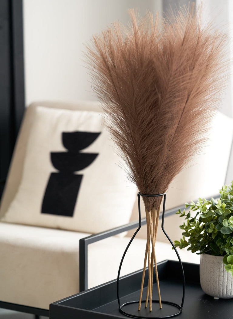 Faux Pampas Grass - Dark Brown - contempee